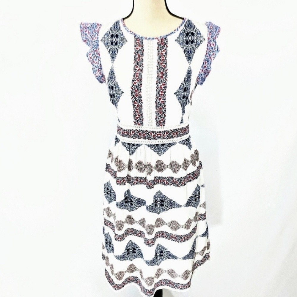 The Loft Ruffled Sleeve Dress- M